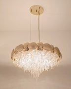 Round hammered Crystal Chandelier