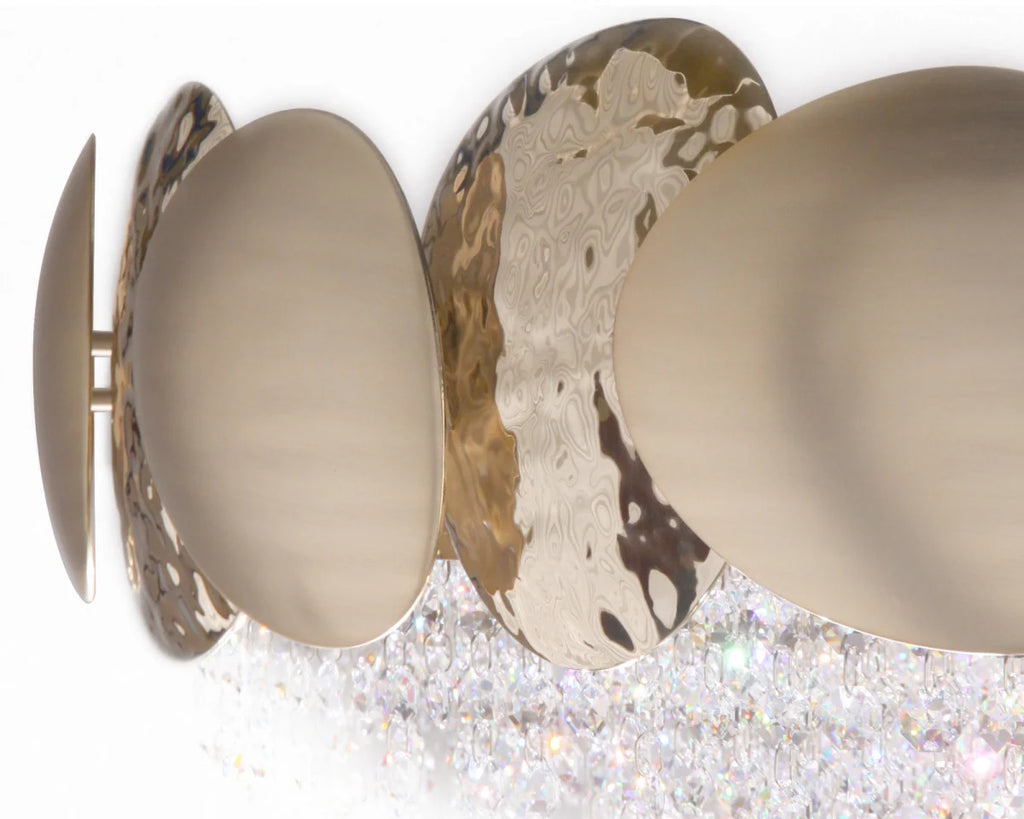 Round hammered Crystal Chandelier