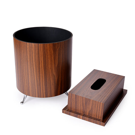 Wooden Basket with Tissue Box (Set of 2)