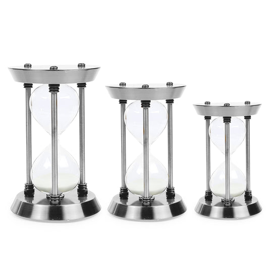 Metal Design Hour Glass with White Sand