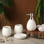 White Ceramic Design Bathroom Set