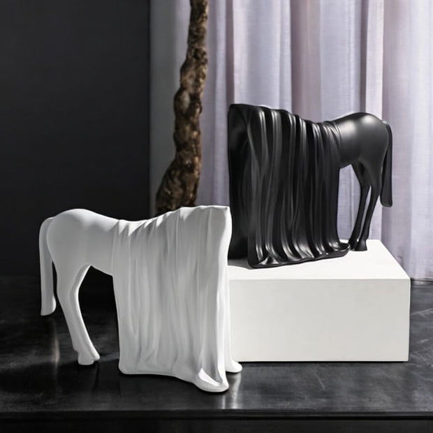 Draped Horse Sculpture
