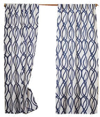 Scribble Lattice by West Elm Curtain Blue (Single Panel)