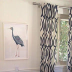 Scribble Lattice by West Elm Curtain Blue (Single Panel)