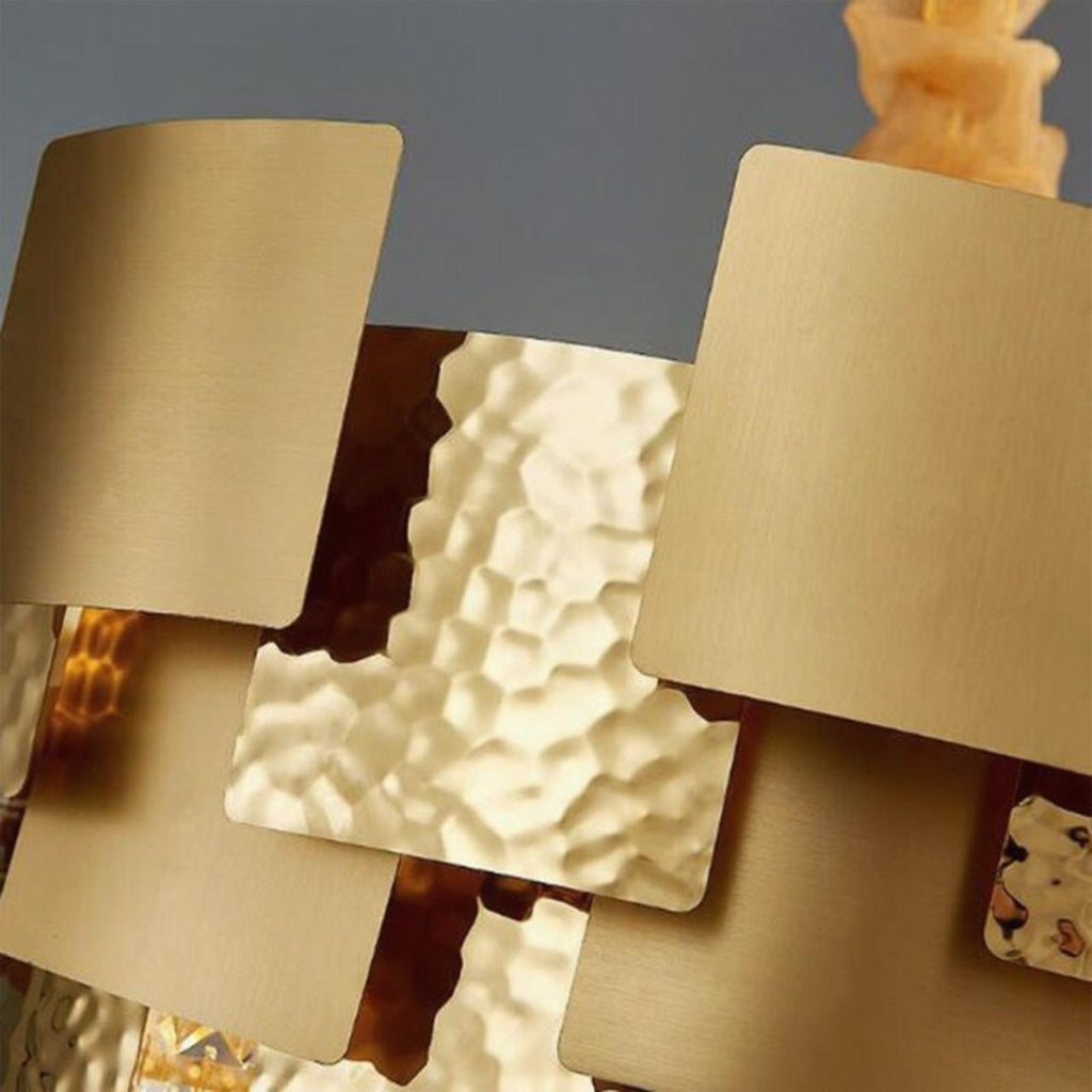 Oval hammered Crystal Chandelier