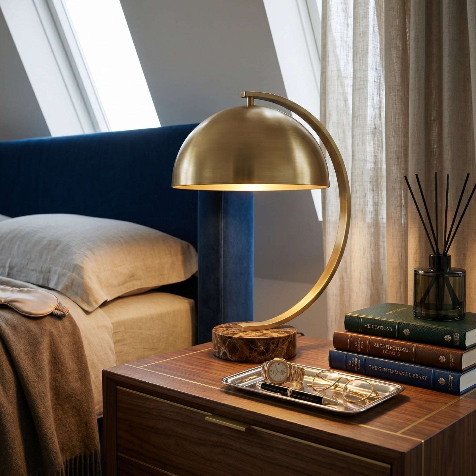 Nicola Arc Table Lamp (Marble Base)