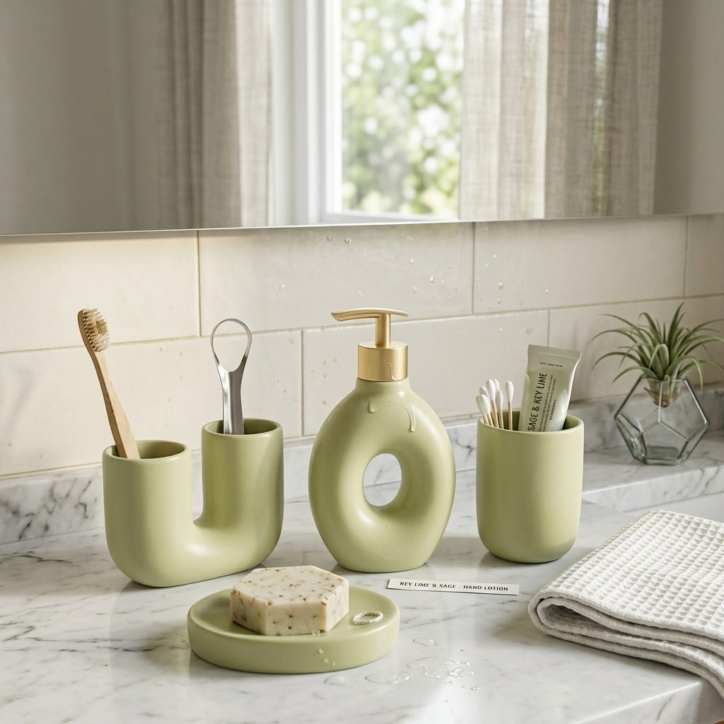 Modern Green Bathroom Set