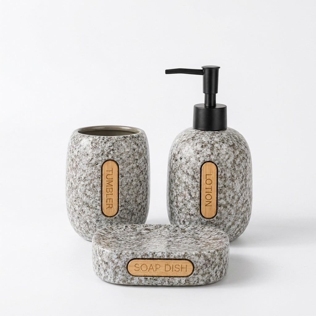 Dotted Grey Bath Set