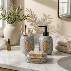 Dotted Grey Bath Set