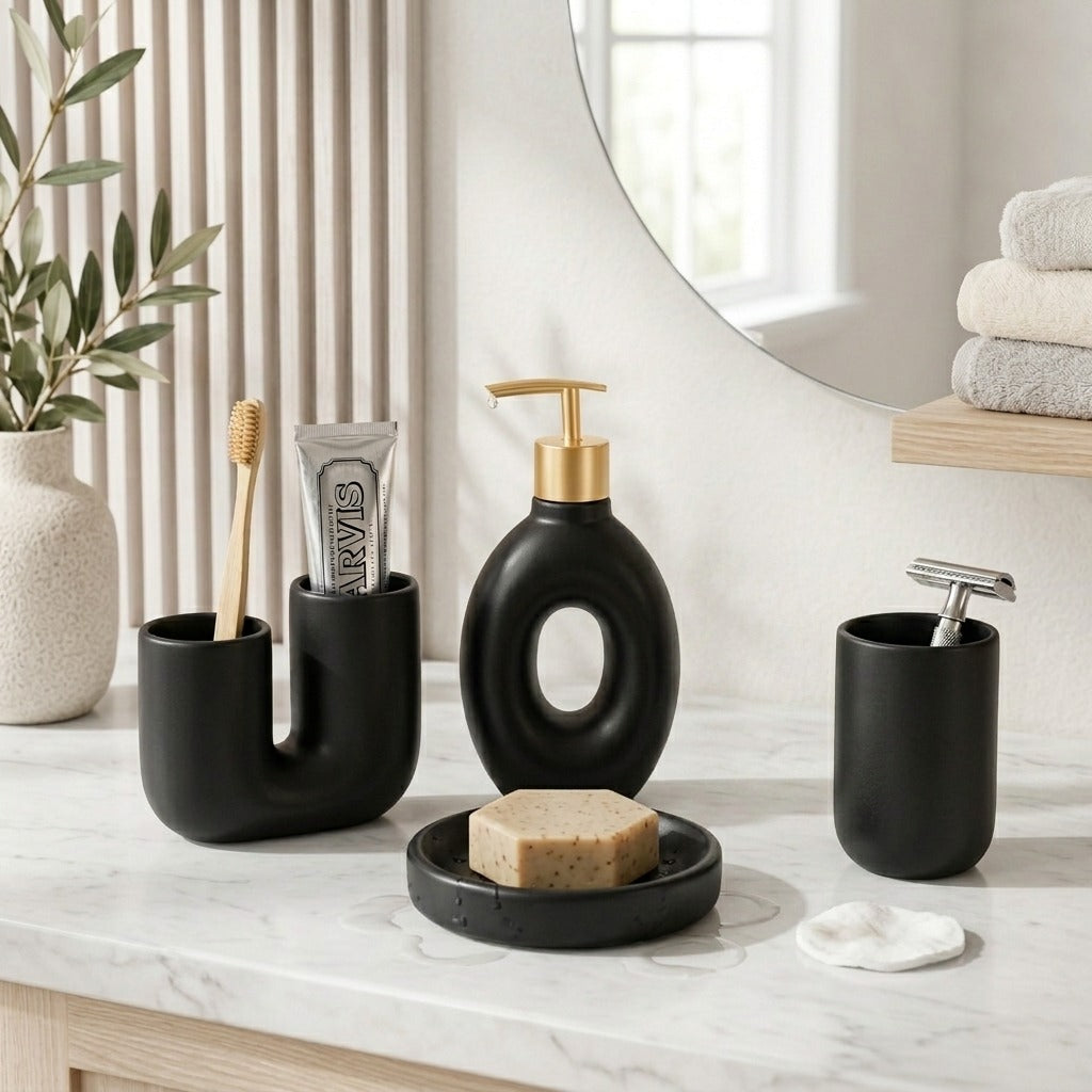 Modern Black Bathroom Set