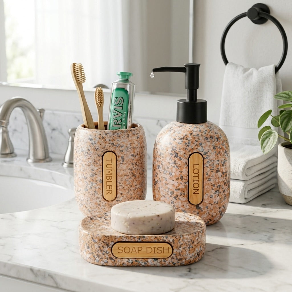 Dotted Pink Bath Set