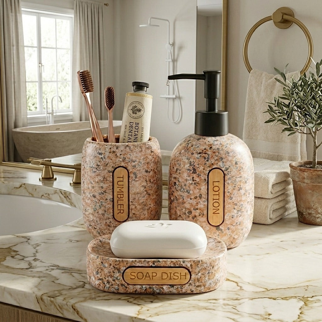 Dotted Pink Bath Set