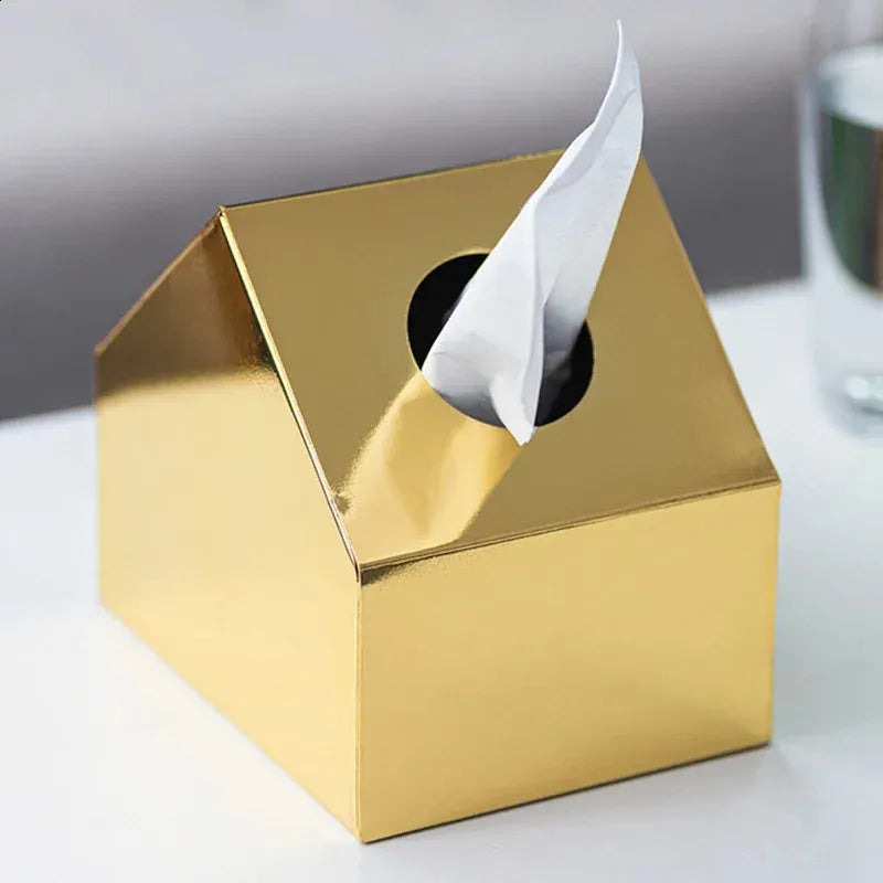 Gilded Brass Metal Tissue Box
