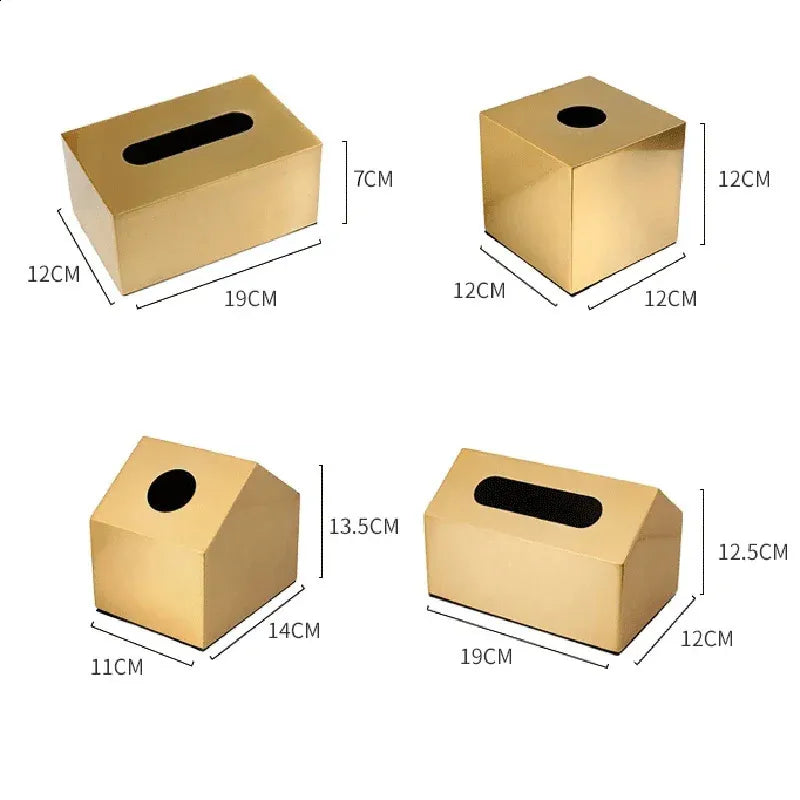 Gilded Brass Metal Tissue Box