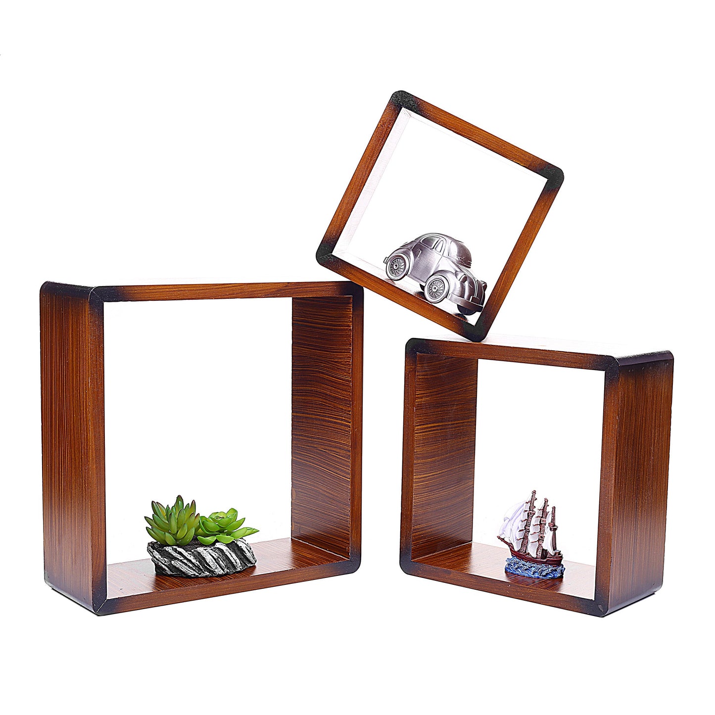 Decorative Wall Hanging Wooden Shelves (Set of 3)