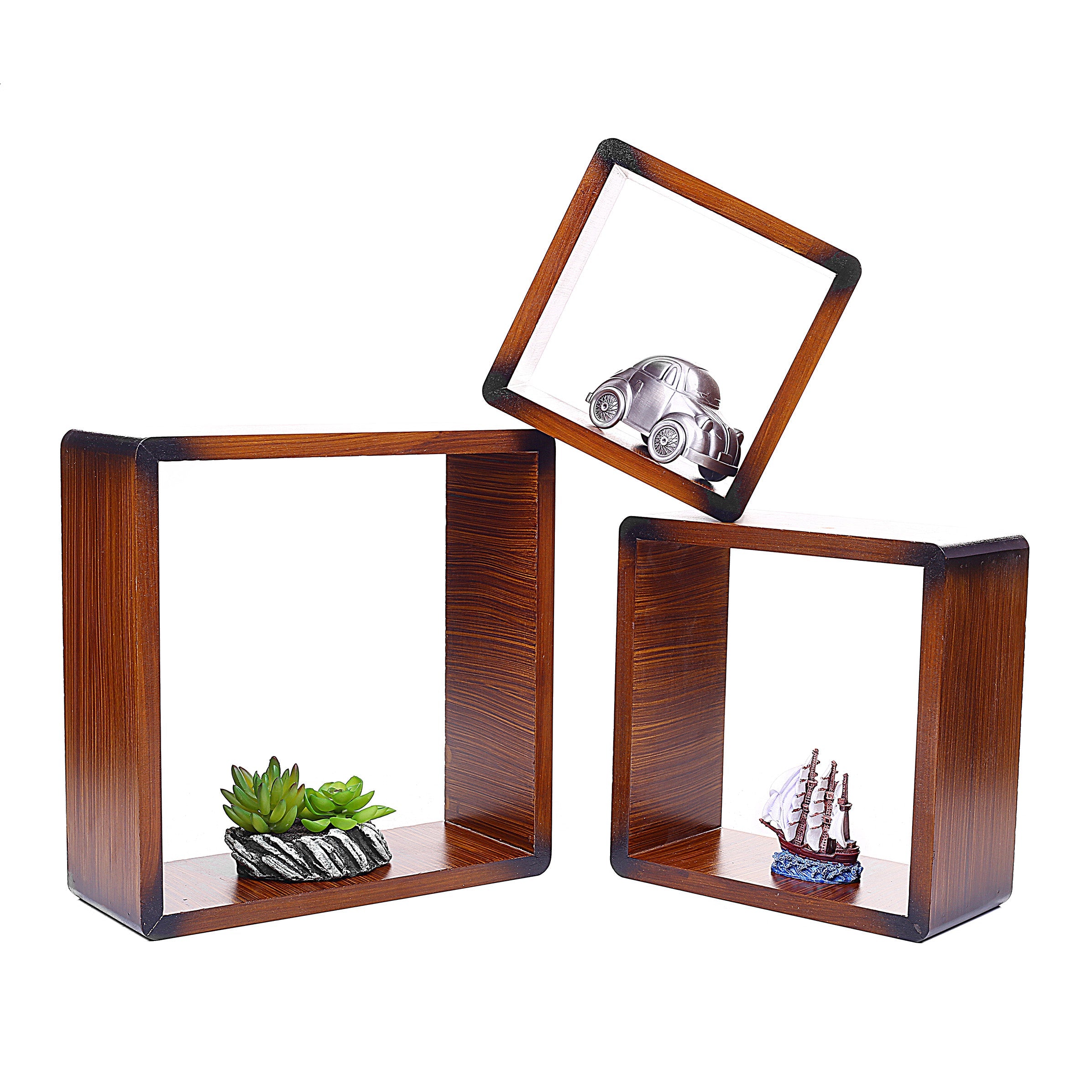 Decorative Wall Hanging Wooden Shelves (Set of 3)
