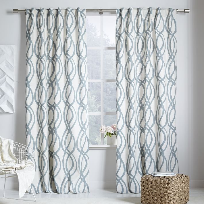 West Elm Curtain Paled Turquoise (Single Panel)