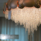 Round hammered Crystal Chandelier