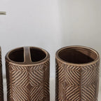 Brown Abstract Design Bathroom Set