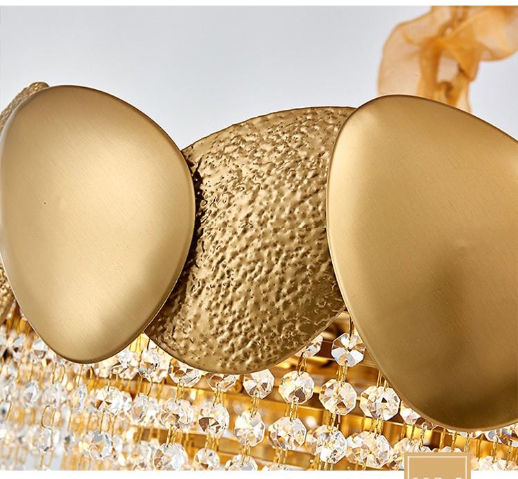 Round hammered Crystal Chandelier