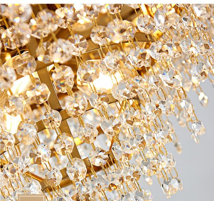 Oval hammered Crystal Chandelier