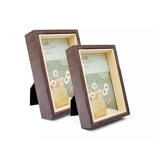 Dark Brown Natural Wooden Photo Frame
