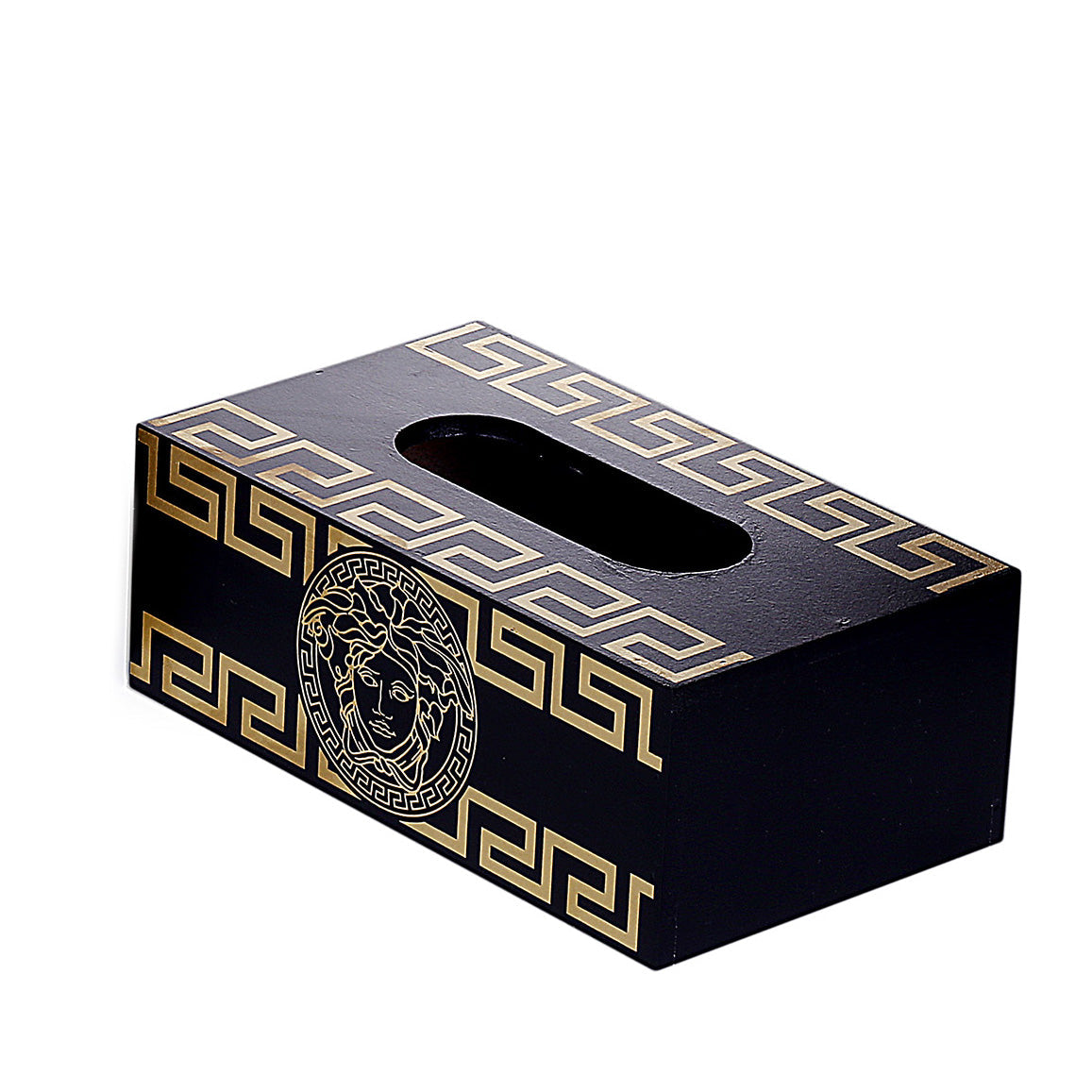 Versace Wooden Basket with Tissue Box (Black)