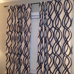 Scribble Lattice by West Elm Curtain Blue (Single Panel)