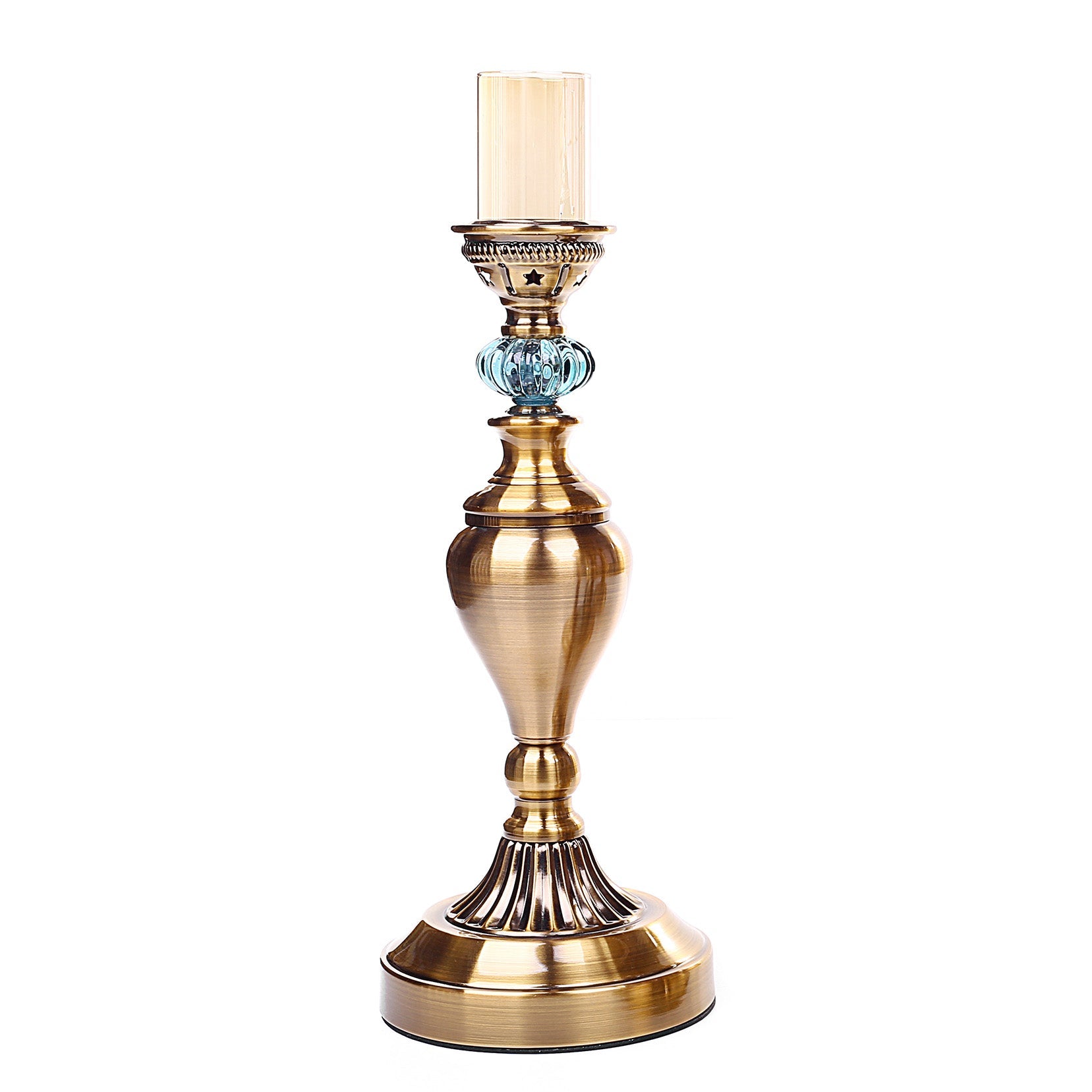 Victorian Finish Time Piece With Candle Holders