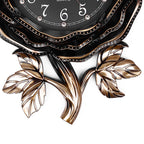 Modern Royal Black Rose Design Wall Clock