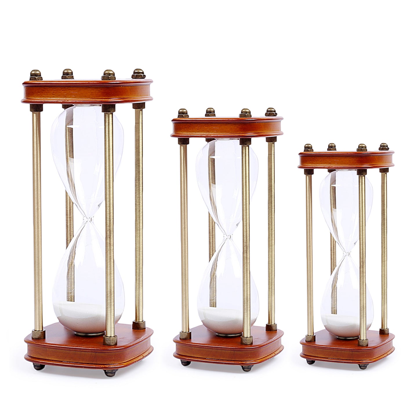 Wooden Design Hour Glass with White Sand