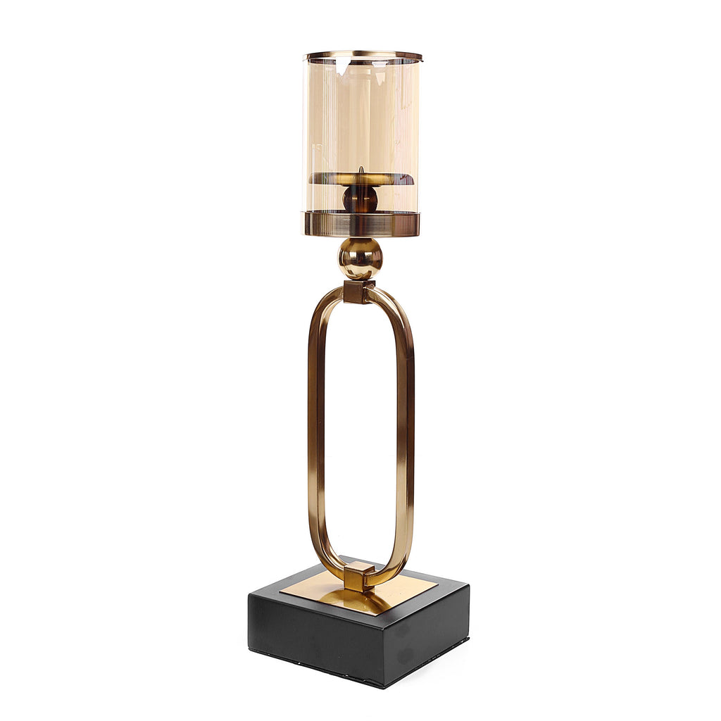 Oval Design Hurricane Desk Candle Holder