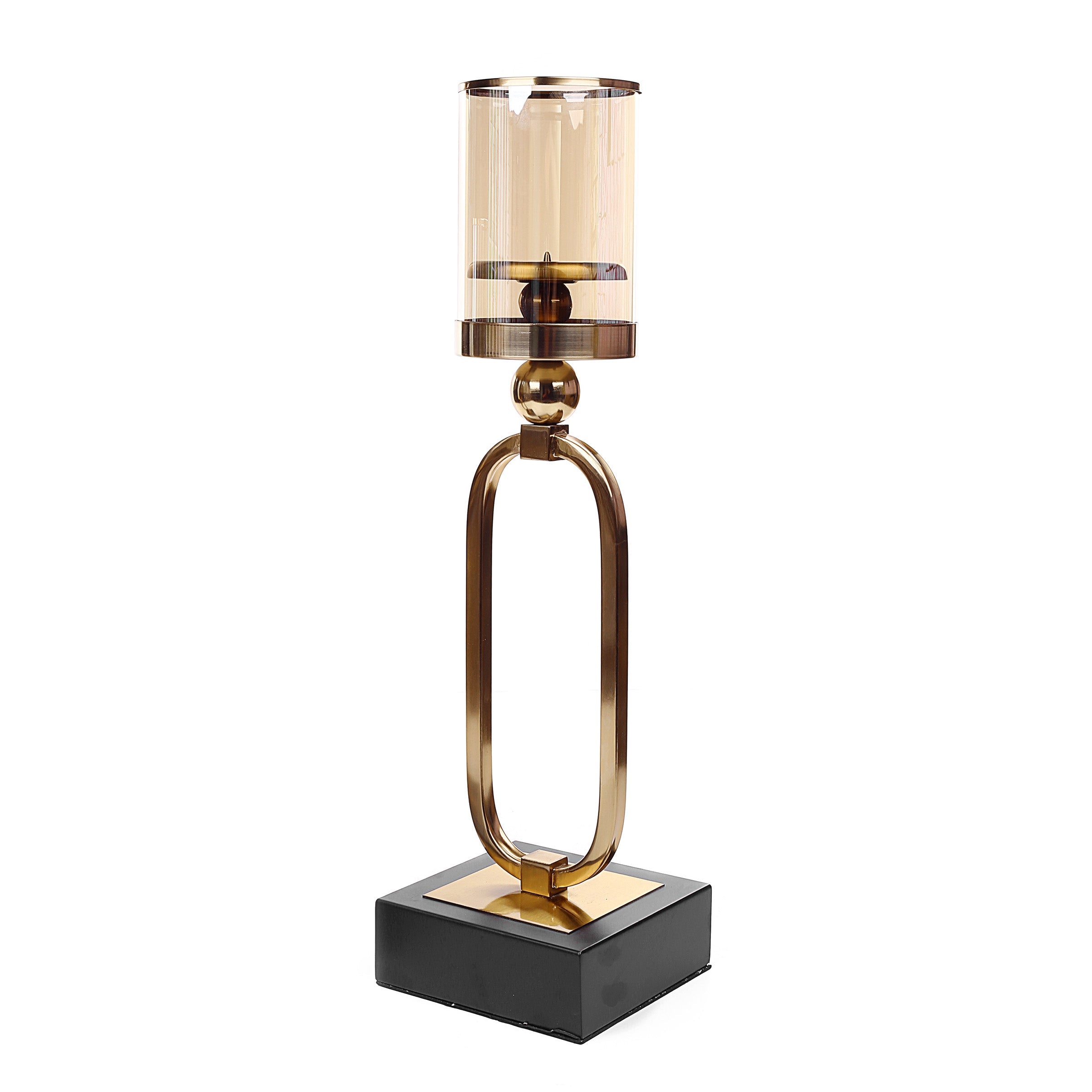 Oval Design Hurricane Desk Candle Holder