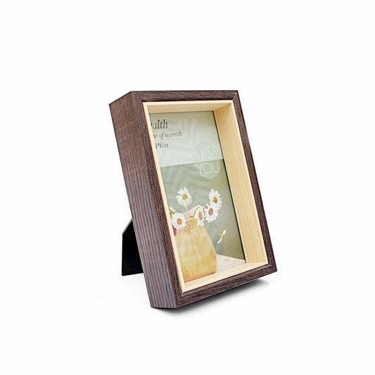Dark Brown Natural Wooden Photo Frame