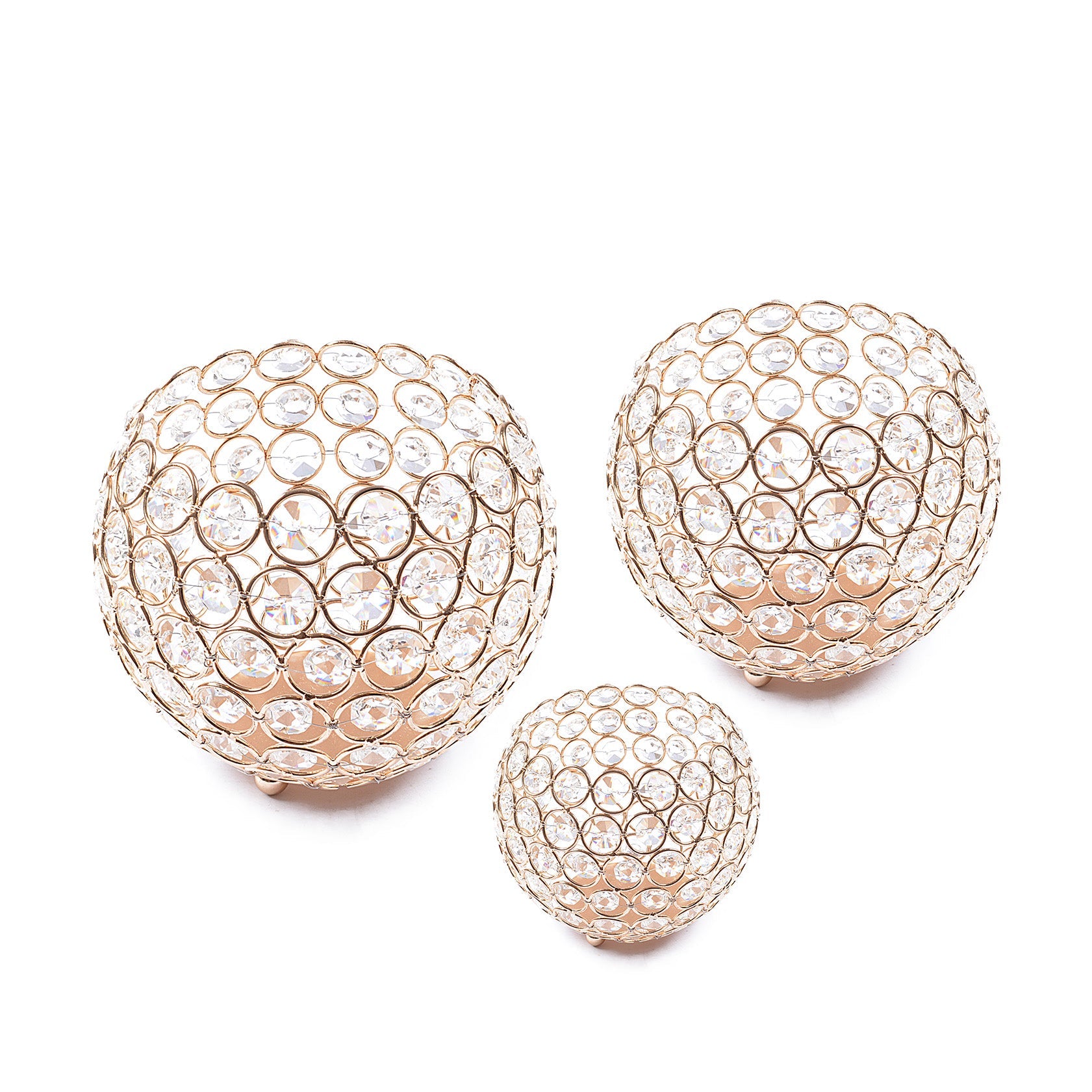 Wedding Gift Gold Crystal Bowl (Set of 3)