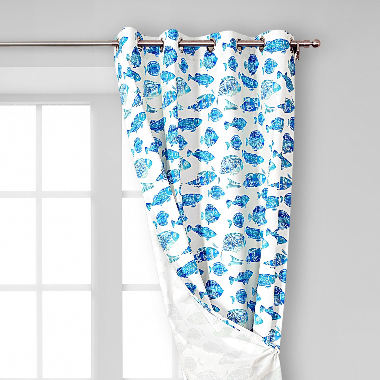 Fish Design Curtain Pair
