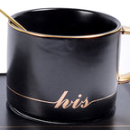 His Coffee Mug With Tray & Golden Spoon
