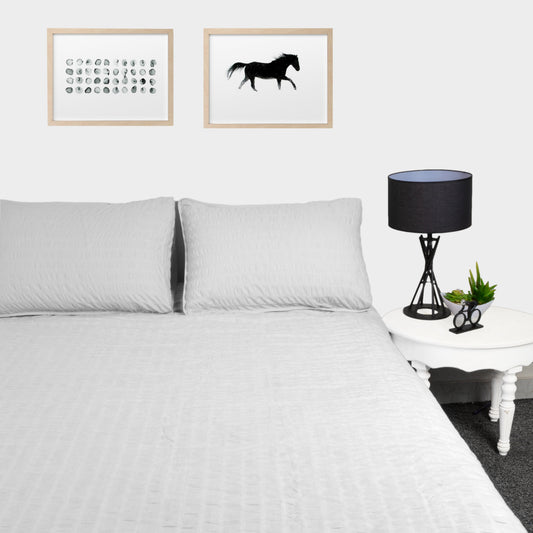 Soft Cotton Ash White Duvet Covers with Pillowcases