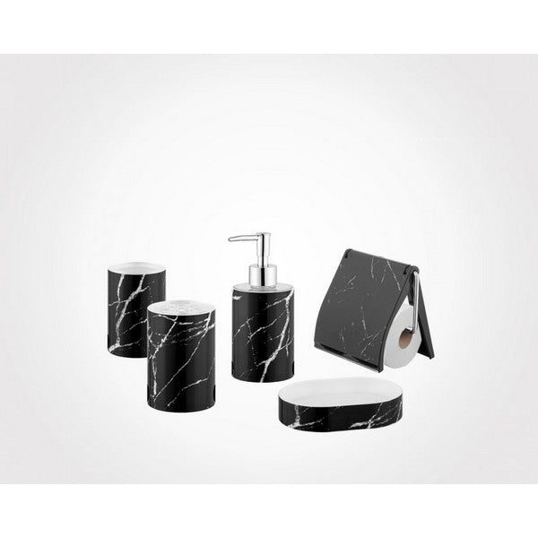 Black Marble Design Bathroom Set (5 Pieces)