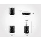Black Marble Design Bathroom Set (5 Pieces)