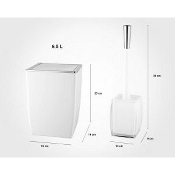 Premium Limon Square Dustbin With Brush