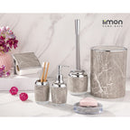 Gray Marble Design Bathroom Set (6 Pieces)