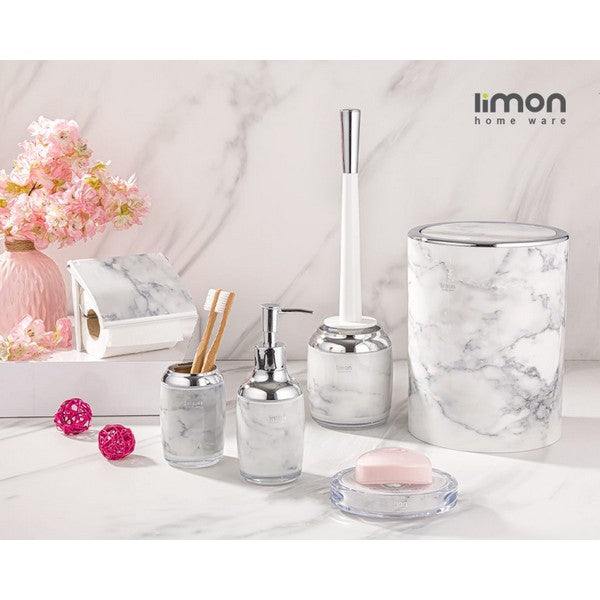 White Marble Design Bathroom Set (6 Pieces)