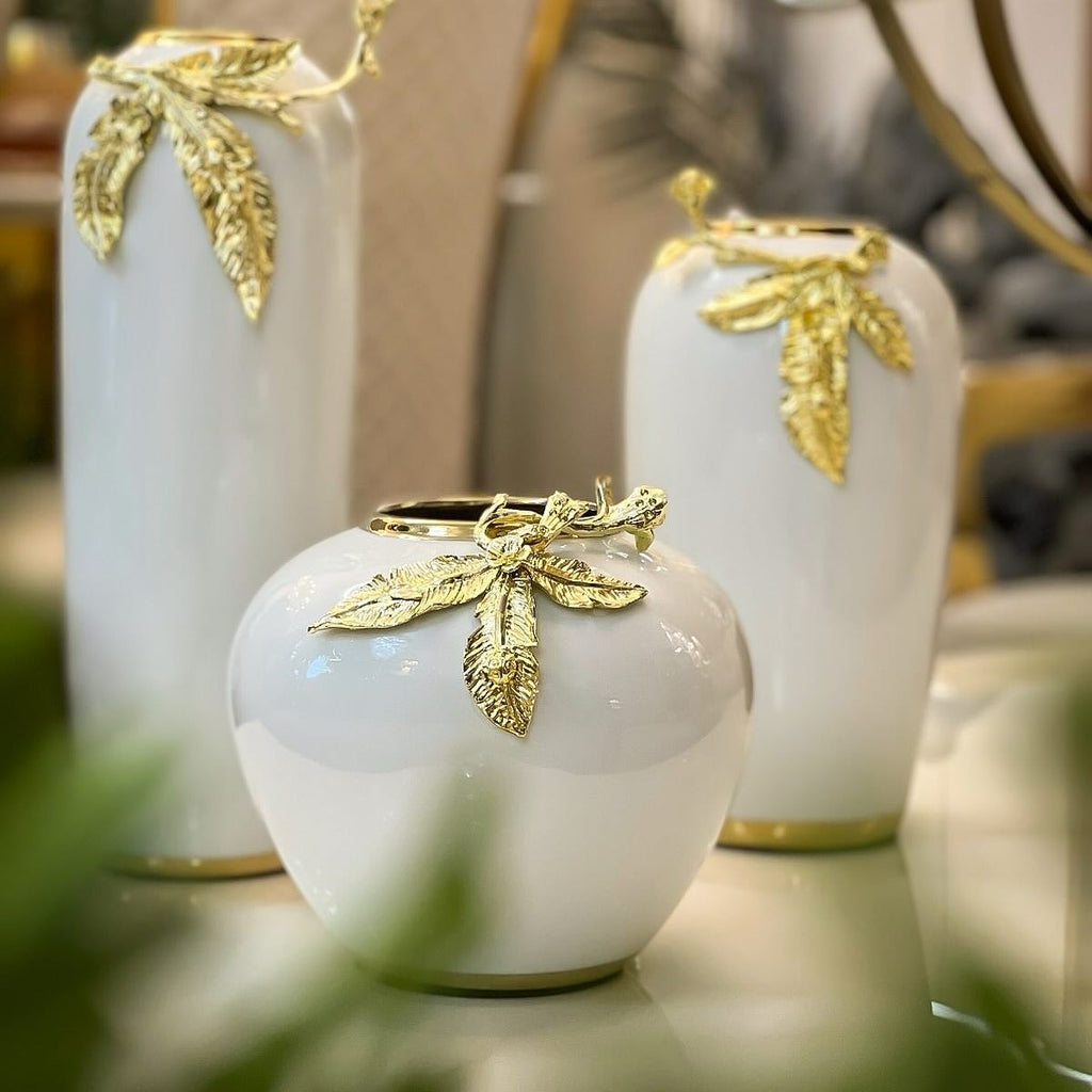 Gold Petal Vase (Set of 3)