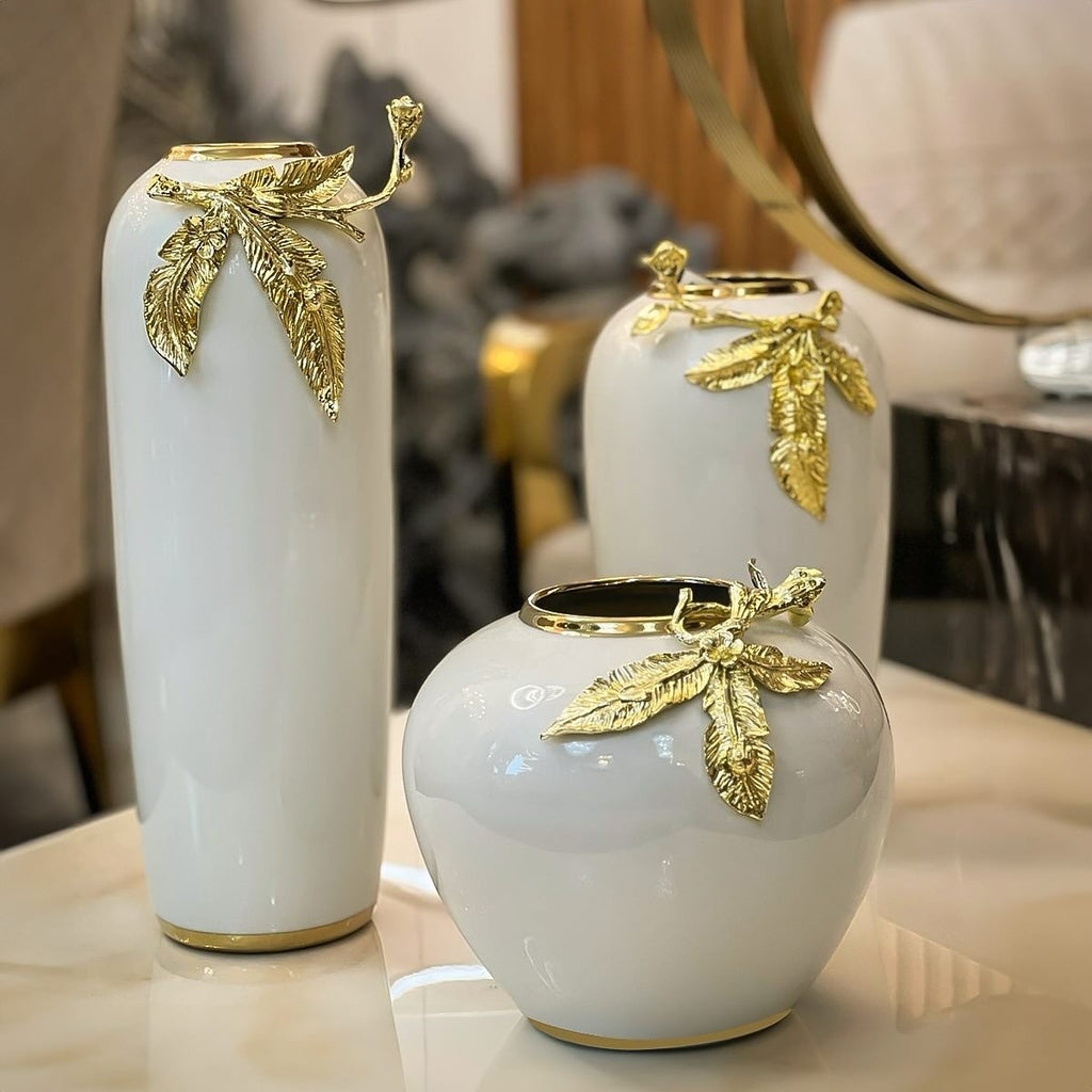 Gold Petal Vase (Set of 3)