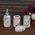 White Abstract Design Bathroom Set