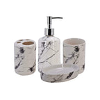White Abstract Design Bathroom Set
