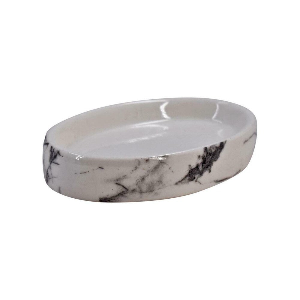 White Abstract Design Bathroom Set