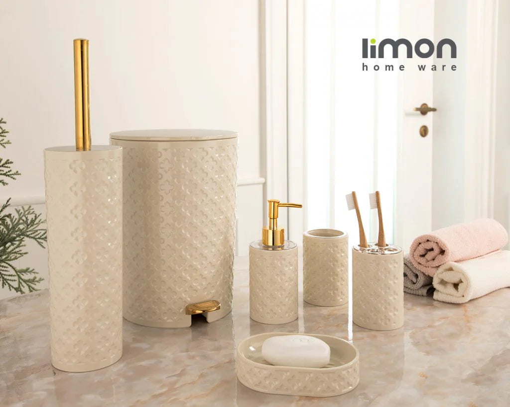 Traditional Bath Accessories Set (Beige)