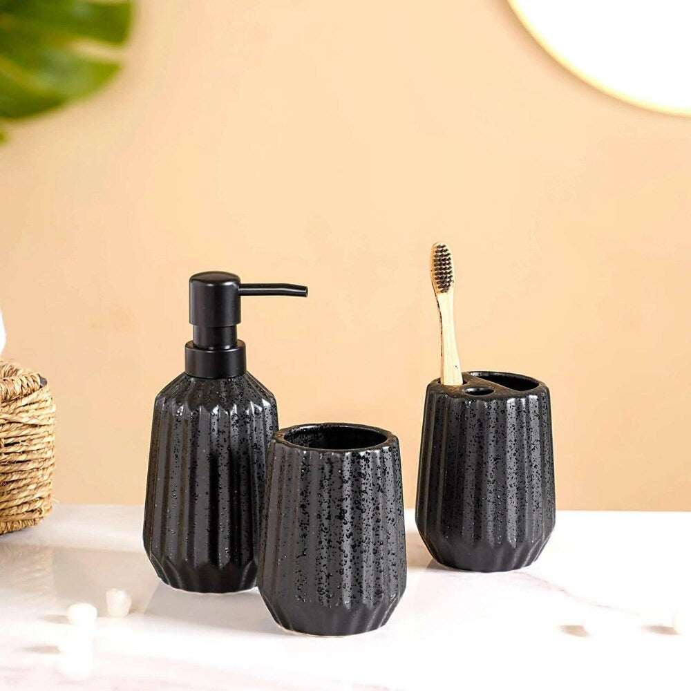 Stone Finish Round Bathroom Set